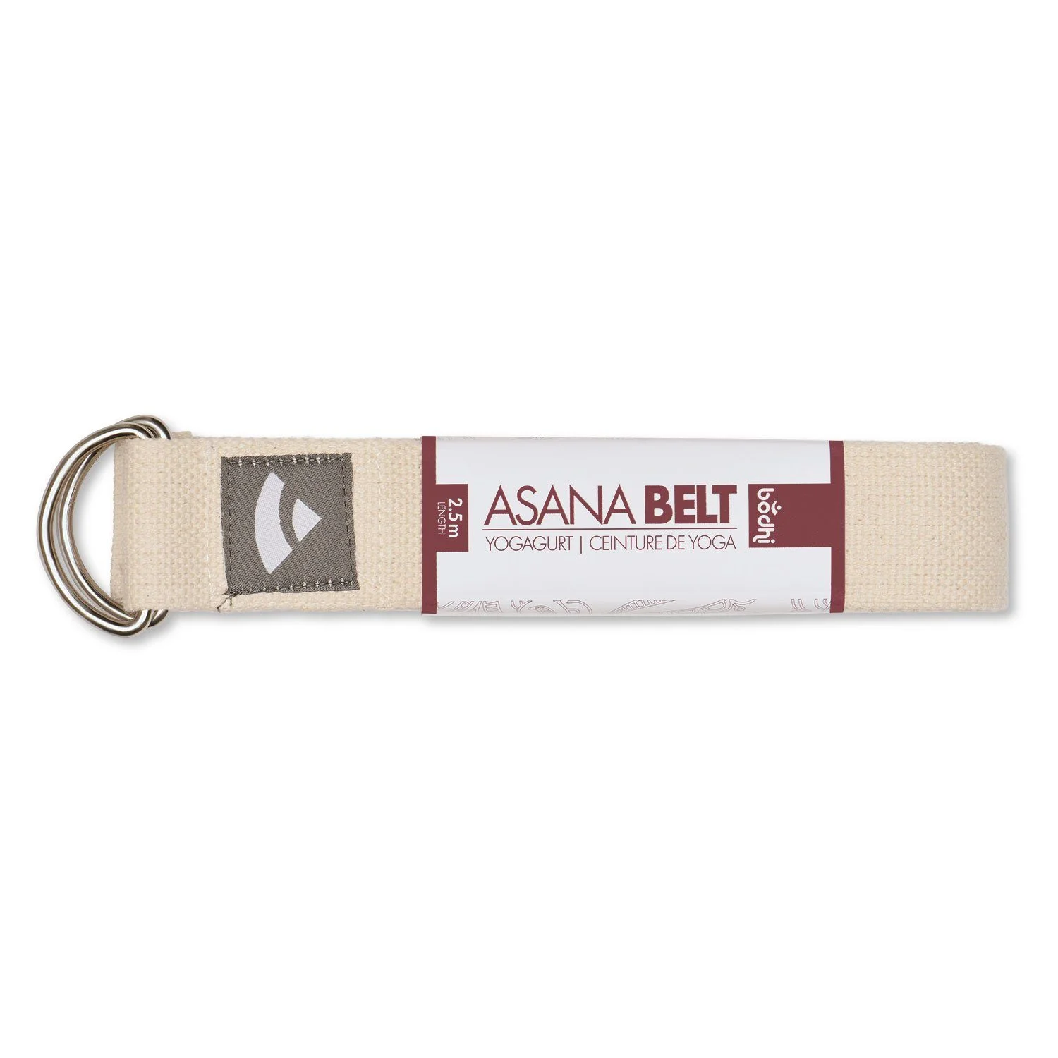 BODHI Yogagurt ASANA BELT – mit Metallverschluss (D-Ring), natur